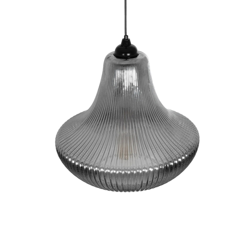 GLOBOSTAR® VERRE 206-0021 Μοντέρνο Κρεμαστό Φωτιστικό Οροφής με Ντουί 1 x E27 AC 220-240V IP20 - Μαύρο Φιμέ - Μ38 x Π38 x Υ34cm