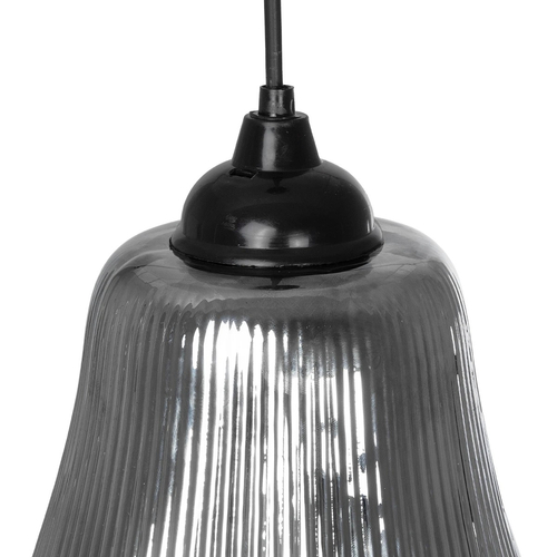 GLOBOSTAR® VERRE 206-0021 Μοντέρνο Κρεμαστό Φωτιστικό Οροφής με Ντουί 1 x E27 AC 220-240V IP20 - Μαύρο Φιμέ - Μ38 x Π38 x Υ34cm