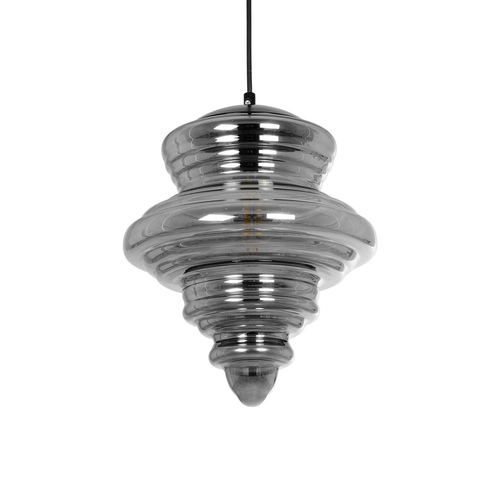 GLOBOSTAR® CORTE 206-0028 Μοντέρνο Κρεμαστό Φωτιστικό Οροφής με Ντουί 1 x E27 AC 220-240V IP20 - Μαύρο Φιμέ - Μ25 x Π25 x Υ30cm