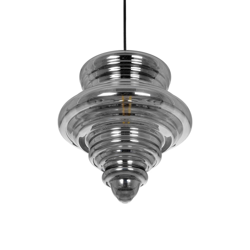 GLOBOSTAR® CORTE 206-0028 Μοντέρνο Κρεμαστό Φωτιστικό Οροφής με Ντουί 1 x E27 AC 220-240V IP20 - Μαύρο Φιμέ - Μ25 x Π25 x Υ30cm