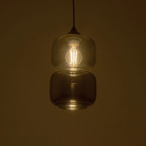 GLOBOSTAR® PIAGE 206-0036 Μοντέρνο Κρεμαστό Φωτιστικό Οροφής με Ντουί 1 x E27 AC 220-240V IP20 - Μαύρο Φιμέ - Μ18 x Π18 x Υ31cm