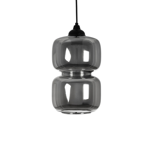 GLOBOSTAR® PIAGE 206-0036 Μοντέρνο Κρεμαστό Φωτιστικό Οροφής με Ντουί 1 x E27 AC 220-240V IP20 - Μαύρο Φιμέ - Μ18 x Π18 x Υ31cm