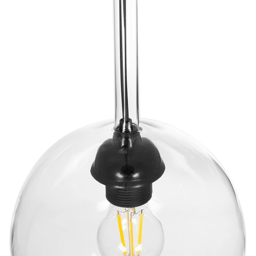 GLOBOSTAR® MPRALA 206-0038 Μοντέρνο Κρεμαστό Φωτιστικό Οροφής με Ντουί 1 x E27 AC 220-240V IP20 - Διάφανο - Μ20 x Π20 x Υ18cm