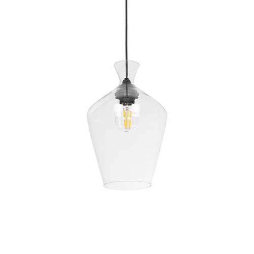 GLOBOSTAR® BOHEMIA 206-0040 Μοντέρνο Κρεμαστό Φωτιστικό Οροφής με Ντουί 1 x E27 AC 220-240V IP20 - Διάφανο - Μ20 x Π20 x Υ32cm