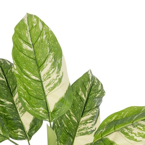 GloboStar® Artificial Garden DIEFFENBACHIA 20941 Τεχνητό Διακοσμητικό Φυτό Πράσινη & Μπεζ Διφενμπάχια Μ80 x Π80 x Υ90cm