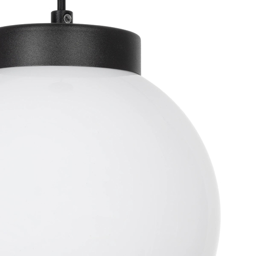 GLOBOSTAR® AGROS 61591 Μοντέρνο Κρεμαστό Φωτιστικό Οροφής με Ντουί 1 x E27 AC 220-240V IP65 - Λευκό & Μάυρο - Μ20 x Π20 x Υ22cm