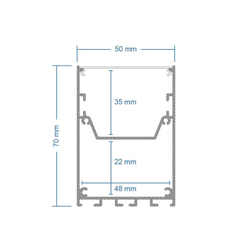 GLOBOSTAR® ALP-LINEAR BRIGHTRAIL 61776-3M Επιφανειακό / Κρεμαστό / Επιτοίχιο Προφίλ Αλουμινίου με Λευκό Γαλακτερό Πατητό Κάλυμμα για Ταινίες LED IP20 - Γκρι Ανθρακί Ματ - Μ300 x Π5 x Υ7.5cm