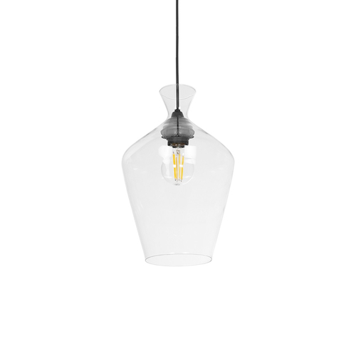 GLOBOSTAR® BOHEMIA 206-0040 Μοντέρνο Κρεμαστό Φωτιστικό Οροφής με Ντουί 1 x E27 AC 220-240V IP20 - Διάφανο - Μ20 x Π20 x Υ32cm