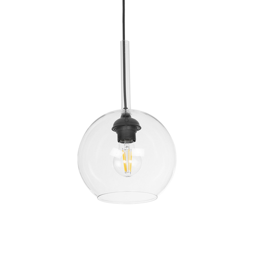 GLOBOSTAR® MPRALA 206-0038 Μοντέρνο Κρεμαστό Φωτιστικό Οροφής με Ντουί 1 x E27 AC 220-240V IP20 - Διάφανο - Μ20 x Π20 x Υ18cm