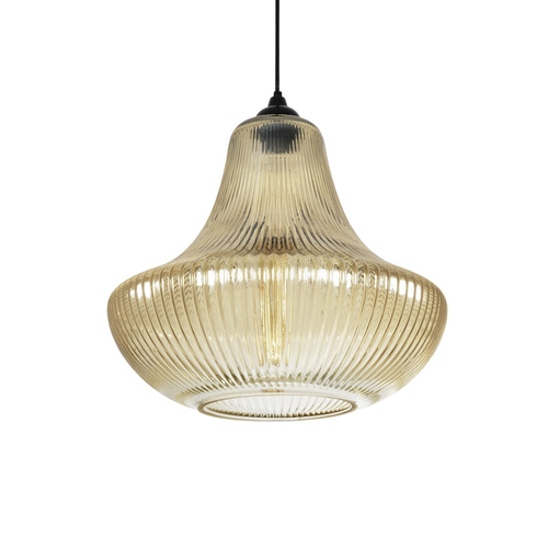 GLOBOSTAR® VERRE 206-0022 Μοντέρνο Κρεμαστό Φωτιστικό Οροφής με Ντουί 1 x E27 AC 220-240V IP20 - Mελί - Μ38 x Π38 x Υ34cm