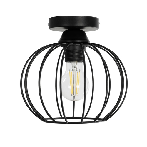 GLOBOSTAR® BITUIN 201-0116 Μοντέρνο Φωτιστικό Οροφής με Ντουί 1 x E27 AC 220-240V IP20 - Μαύρο - Μ21 x Π21 x Υ18cm