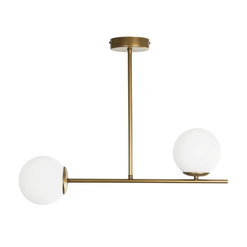 GLOBOSTAR® GLOBUS 201-0119 Μοντέρνο Φωτιστικό Οροφής με Ντουί 2 x E27 AC 220-240V IP20 - Λευκό & Χρυσό - Μ65 x Π15 x Υ23cm