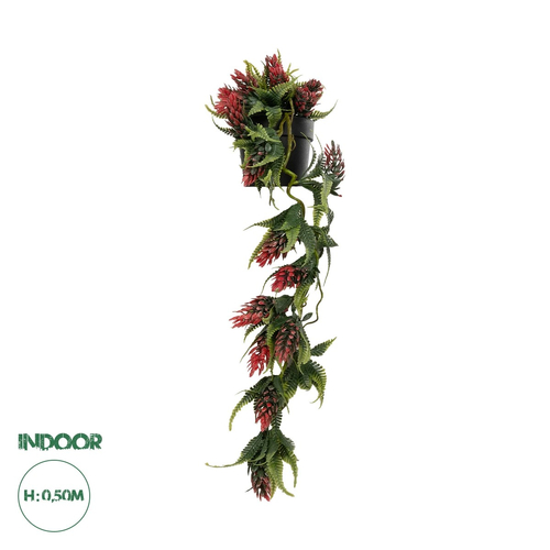 GloboStar® Artificial Garden HANGING RED PINE CONE 20869 Τεχνητό Κρεμαστό Διακοσμητικό Φυτό Κόκκινο Κουκουνάρι Μ17 x Π17 x Υ50cm
