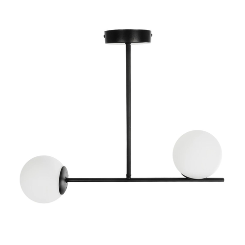 GLOBOSTAR® GLOBUS 201-0118 Μοντέρνο Φωτιστικό Οροφής με Ντουί 2 x E27 AC 220-240V IP20 - Λευκό & Μαύρο - Μ65 x Π15 x Υ23cm