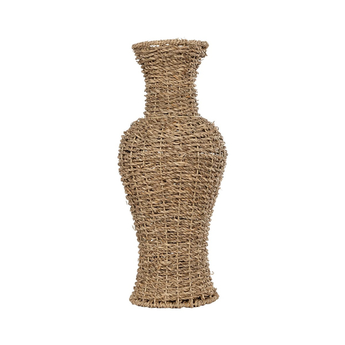 GloboStar® Artificial Garden TEXAS 21238 Διακοσμητικό Πλεκτό Καλάθι - Κασπώ Γλάστρα - Flower Pot Μπεζ Μ20 x Π20 x Υ43cm