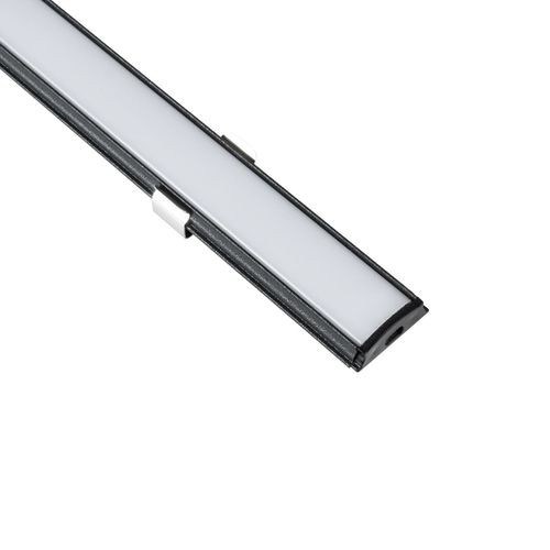 GLOBOSTAR® ALP-LINEAR CURBARIO 70804-1M Επιφανειακό Εύκαμπτο Προφίλ Αλουμινίου με Λευκό Γαλακτερό Πατητό Κάλυμμα για Ταινίες LED IP20 - Μαύρο & Λευκό - Μ100 x Π1.8 x Υ0.5cm