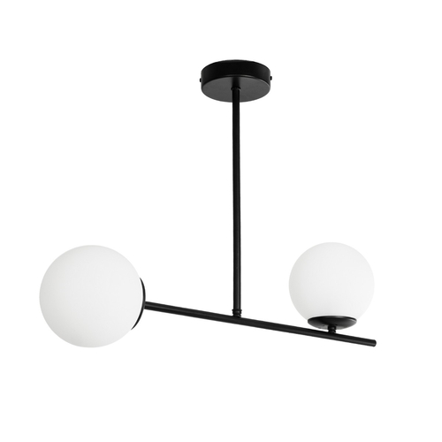 GLOBOSTAR® GLOBUS 201-0118 Μοντέρνο Φωτιστικό Οροφής με Ντουί 2 x E27 AC 220-240V IP20 - Λευκό & Μαύρο - Μ65 x Π15 x Υ23cm