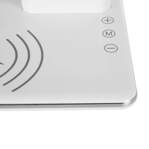 GLOBOSTAR® ZENTIME 76554 Μοντέρνο Επιτραπέζιο Φωτιστικό Γραφείου με Ασύρματη Φόρτιση 15W 3A & Ψηφιακό Ρολόι LED 3.5W 350lm 120° DC 5V με USB-C IP20 Ρυθμιζόμενο Λευκό CCT με Αφή 2700K/4500K/6000K Dimmable - Sanan SMD Chip - Μαύρο - Μ19.5 x Π14.5 x Υ38.8cm - 2 Χρόνια Εγγύηση