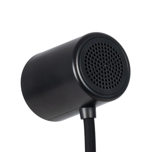 GLOBOSTAR® LUCORA 76556 Μοντέρνο Επιτραπέζιο Φωτιστικό Γραφείου με Ασύρματη Φόρτιση 10W 2A & 4W Bluetooth Ηχείο LED 3W 300lm 120° DC 5V με USB-C IP20 Ρυθμιζόμενο Λευκό CCT με Αφή 2700K/4500K/6000K Dimmable - Sanan SMD Chip - Μαύρο - Μ12 x Π12 x Υ32cm - 2 Χρόνια Εγγύηση