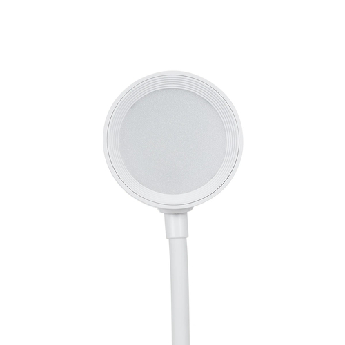 GLOBOSTAR® OLDY 76557 Μοντέρνο Επιτραπέζιο Φωτιστικό Γραφείου με Ασύρματη Φόρτιση 15W 3A, 5W Bluetooth Ηχείο & Ψηφιακό Ρολόι LED 3W 300lm 120° DC 5V με USB-C IP20 Ρυθμιζόμενο Λευκό CCT με Αφή 2700K/4500K/6000K Dimmable - Sanan SMD Chip - Λευκό - Μ13 x Π25 x Υ43cm - 2 Χρόνια Εγγύηση