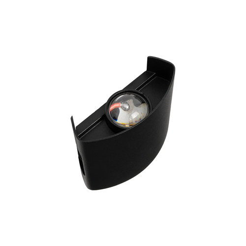 GLOBOSTAR® SIXOAD 60676 Μοντέρνο Φωτιστικό Τοίχου - Απλίκα LED 4W 500lm 30° AC 220-240V Αδιάβροχο IP65 Θερμό Λευκό 2700K - CREE XPE Chip & TÜV SÜD Driver - Μαύρο Ματ - Μ8.5 x Π3.5 x Υ8cm - 5 Χρόνια Εγγύηση