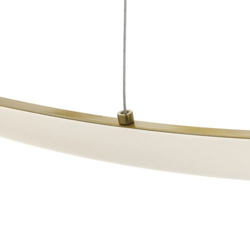 GLOBOSTAR® DEXTER 60920 Μοντέρνο Κρεμαστό Φωτιστικό Οροφής LED 120W 13440lm 300° AC 220-240V IP20 Ρυθμιζόμενο Λευκό CCT με Χειριστήριο από 2700K έως 6000K Dimmable - Lumileds SMD Chip - Χρυσό Βούρτσας - Μ103 x Π103 x Υ30cm - 3 Χρόνια Εγγύηση