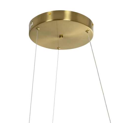 GLOBOSTAR® DEXTER 60920 Μοντέρνο Κρεμαστό Φωτιστικό Οροφής LED 120W 13440lm 300° AC 220-240V IP20 Ρυθμιζόμενο Λευκό CCT με Χειριστήριο από 2700K έως 6000K Dimmable - Lumileds SMD Chip - Χρυσό Βούρτσας - Μ103 x Π103 x Υ30cm - 3 Χρόνια Εγγύηση