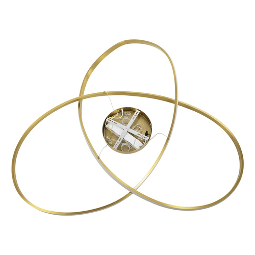 GLOBOSTAR® DEXTER 60920 Μοντέρνο Κρεμαστό Φωτιστικό Οροφής LED 120W 13440lm 300° AC 220-240V IP20 Ρυθμιζόμενο Λευκό CCT με Χειριστήριο από 2700K έως 6000K Dimmable - Lumileds SMD Chip - Χρυσό Βούρτσας - Μ103 x Π103 x Υ30cm - 3 Χρόνια Εγγύηση