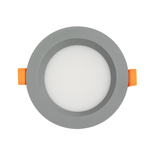 GLOBOSTAR® WATERA 60986 Χωνευτό Downlight Σποτ Panel Μπάνιου & WC LED 12W 1500lm 120° AC 220-240V Αδιάβροχο IP54 Ρυθμιζόμενο Λευκό CCT με Διακόπτη στο Σώμα 2700K/4500K/6000K Dimmable - Lumileds SMD Chip & TÜV SÜD Driver - Γκρι Ανθρακί Ματ - Μ10.8 x Π10.8 x Υ3.2cm / Q9cm - 3 Χρόνια Εγγύηση