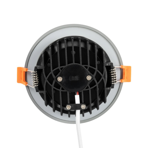 GLOBOSTAR® WATERA 60986 Χωνευτό Downlight Σποτ Panel Μπάνιου & WC LED 12W 1500lm 120° AC 220-240V Αδιάβροχο IP54 Ρυθμιζόμενο Λευκό CCT με Διακόπτη στο Σώμα 2700K/4500K/6000K Dimmable - Lumileds SMD Chip & TÜV SÜD Driver - Γκρι Ανθρακί Ματ - Μ10.8 x Π10.8 x Υ3.2cm / Q9cm - 3 Χρόνια Εγγύηση