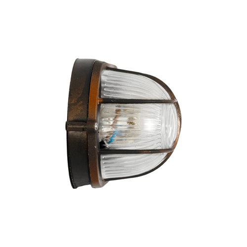 GLOBOSTAR® BOATLIGHT 61622 Vintage Φωτιστικό Καραβοχελώνα Τοίχου - Απλίκα με Ντουί 1 x E27 AC 220-240V Αδιάβροχο IP65 - Χάλκινο Παλαιωμένο Εφέ Σκουριάς Ματ - Μ21 x Π10.4 x Υ9cm