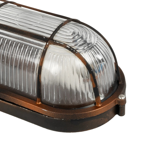 GLOBOSTAR® BOATLIGHT 61622 Vintage Φωτιστικό Καραβοχελώνα Τοίχου - Απλίκα με Ντουί 1 x E27 AC 220-240V Αδιάβροχο IP65 - Χάλκινο Παλαιωμένο Εφέ Σκουριάς Ματ - Μ21 x Π10.4 x Υ9cm