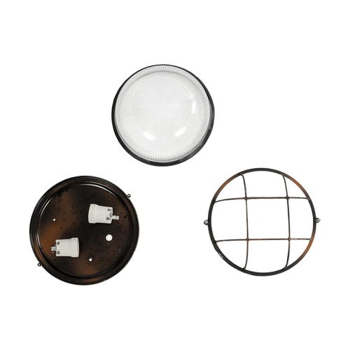 GLOBOSTAR® BOATLIGHT 61624 Vintage Φωτιστικό Καραβοχελώνα Τοίχου & Οροφής με Ντουί 2 x E27 AC 220-240V Αδιάβροχο IP65 - Χάλκινο Παλαιωμένο Εφέ Σκουριάς Ματ - Μ24 x Π24 x Υ11cm