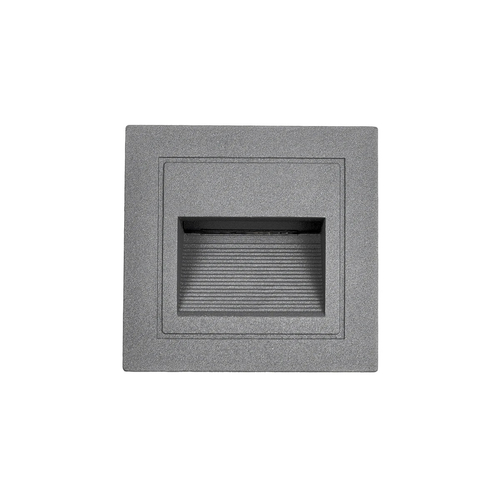 kelvo® STEPART KLV-101-0078 Μοντέρνο Χωνευτό Φωτιστικό Σκαλοπατιού - Διαδρόμου LED 3W 375lm 45° AC 220-240V Αδιάβροχο IP65 Θερμό Λευκό 2700K - Lumileds SMD Chip & TÜV SÜD Driver - Γκρι Ανθρακί Ματ - Μ8.5 x Π5 x Υ8.5cm / Q6.72 x 6.72cm - 5 Χρόνια Εγγύηση