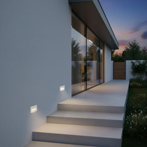 kelvo® STEPART KLV-101-0082 Μοντέρνο Χωνευτό Φωτιστικό Σκαλοπατιού - Διαδρόμου LED 3W 375lm 45° AC 220-240V Αδιάβροχο IP65 Θερμό Λευκό 2700K - Lumileds SMD Chip & TÜV SÜD Driver - Λευκό Ματ - Μ10.5 x Π4.5 x Υ6cm / Q9.12 x 4.49cm - 5 Χρόνια Εγγύηση