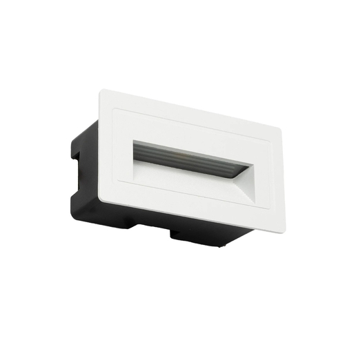 kelvo® STEPART KLV-101-0082 Μοντέρνο Χωνευτό Φωτιστικό Σκαλοπατιού - Διαδρόμου LED 3W 375lm 45° AC 220-240V Αδιάβροχο IP65 Θερμό Λευκό 2700K - Lumileds SMD Chip & TÜV SÜD Driver - Λευκό Ματ - Μ10.5 x Π4.5 x Υ6cm / Q9.12 x 4.49cm - 5 Χρόνια Εγγύηση