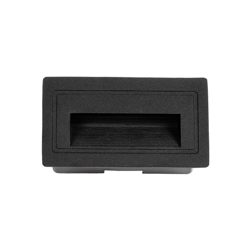 kelvo® STEPART KLV-101-0080 Μοντέρνο Χωνευτό Φωτιστικό Σκαλοπατιού - Διαδρόμου LED 3W 375lm 45° AC 220-240V Αδιάβροχο IP65 Θερμό Λευκό 2700K - Lumileds SMD Chip & TÜV SÜD Driver - Μαύρο Ματ - Μ10.5 x Π4.5 x Υ6cm / Q9.12 x 4.49cm - 5 Χρόνια Εγγύηση