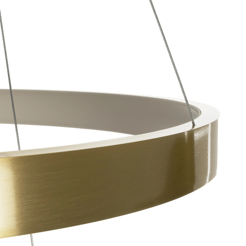 GLOBOSTAR® NEMESIS TRIO 61169-DECO Μοντέρνο Κρεμαστό Φωτιστικό Οροφής LED 100W 12123lm 360° AC 220-240V IP20 Ρυθμιζόμενο Λευκό CCT με Χειριστήριο από 2700K έως 6000K Dimmable - Lumileds SMD Chip - Χρυσό Βούρτσας - Μ60 x Π60 x Υ60cm - 3 Χρόνια Εγγύηση