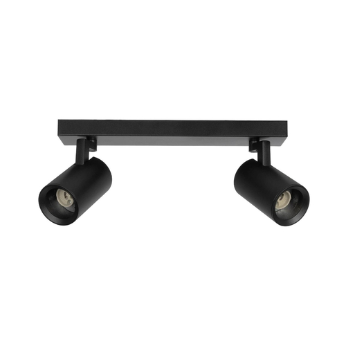 kelvo® SPOTA KLV-101-0136 Μοντέρνο Κινούμενο Φωτιστικό Σποτ Οροφής με Ντουί 2 x GU10 90° AC 220-240V IP20 - Μαύρο Ματ - Μ30 x Π6 x Υ14.5cm