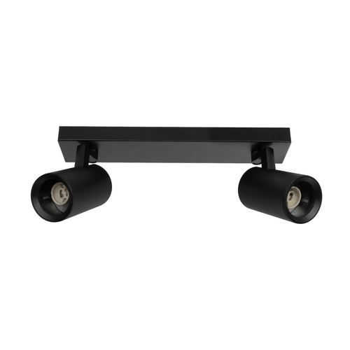 kelvo® SPOTA KLV-101-0136 Μοντέρνο Κινούμενο Φωτιστικό Σποτ Οροφής με Ντουί 2 x GU10 90° AC 220-240V IP20 - Μαύρο Ματ - Μ30 x Π6 x Υ14.5cm