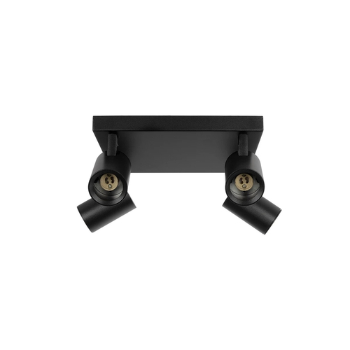 kelvo® SPOTA KLV-101-0146 Μοντέρνο Κινούμενο Φωτιστικό Σποτ Οροφής με Ντουί 4 x GU10 90° AC 220-240V IP20 - Μαύρο Ματ - Μ26 x Π26 x Υ14cm