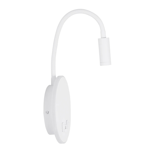 GLOBOSTAR® GOOSE 61693 Μοντέρνο Φωτιστικό Τοίχου - Απλίκα Ξενοδοχείου Reading Light με Φορτιστή USB 3A LED 6W 600lm 36° & 360° AC 220-240V IP20 Θερμό Λευκό 2700K - CREE XPE & Lumileds SMD Chip - Λευκό Ματ - Μ15.5 x Π15 x Υ30.5cm - 3 Χρόνια Εγγύηση