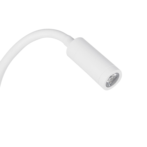 GLOBOSTAR® GOOSE 61693 Μοντέρνο Φωτιστικό Τοίχου - Απλίκα Ξενοδοχείου Reading Light με Φορτιστή USB 3A LED 6W 600lm 36° & 360° AC 220-240V IP20 Θερμό Λευκό 2700K - CREE XPE & Lumileds SMD Chip - Λευκό Ματ - Μ15.5 x Π15 x Υ30.5cm - 3 Χρόνια Εγγύηση