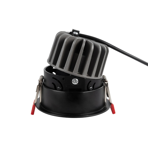 kelvo® PINADO KLV-101-0128 Χωνευτό Downlight Σποτ LED 7W 875lm 15° AC 220-240V IP20 Φυσικό Λευκό 4500K - Bridgelux COB Chip & TÜV SÜD Driver - Μαύρο Ματ - Μ8.3 x Π8.3 x Υ8.2cm / Q7.3cm - 5 Χρόνια Εγγύηση