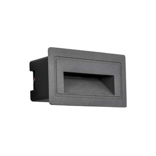 kelvo® STEPART KLV-101-0081 Μοντέρνο Χωνευτό Φωτιστικό Σκαλοπατιού - Διαδρόμου LED 3W 375lm 45° AC 220-240V Αδιάβροχο IP65 Θερμό Λευκό 2700K - Lumileds SMD Chip & TÜV SÜD Driver - Γκρι Ανθρακί Ματ - Μ10.5 x Π4.5 x Υ6cm / Q9.12 x 4.49cm - 5 Χρόνια Εγγύηση