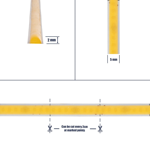 GLOBOSTAR® BEE 70356 Ταινία LED 9W/m 900lm/m 120° DC 24V IP20 384 x COB Chip/m Φυσικό Λευκό 4500K Dimmable - Μ500 x Π0.5 x Υ0.2cm - Ρολό 5 Μέτρων - 5 Χρόνια Εγγύηση