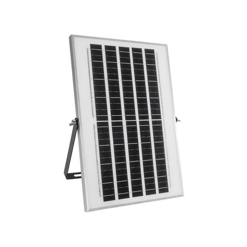 GLOBOSTAR® LUMOVOX 73067 Προβολέας LED 100W 5000lm 120° DC 5V με Φωτοβολταϊκό Panel 5V 8W & Επαναφορτιζόμενη Μπαταρία Li-ion 3.2V 5000mAh Αδιάβροχο IP67 Ψυχρό Λευκό 6000K - 120 x SMD2835 Sanan Chip - Γκρι Ανθρακί - Μ25 x Π5.5 x Υ17.5cm - 2 Χρόνια Εγγύηση