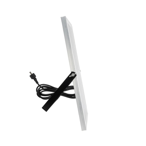 GLOBOSTAR® LUMOVOX 73067 Προβολέας LED 100W 5000lm 120° DC 5V με Φωτοβολταϊκό Panel 5V 8W & Επαναφορτιζόμενη Μπαταρία Li-ion 3.2V 5000mAh Αδιάβροχο IP67 Ψυχρό Λευκό 6000K - 120 x SMD2835 Sanan Chip - Γκρι Ανθρακί - Μ25 x Π5.5 x Υ17.5cm - 2 Χρόνια Εγγύηση