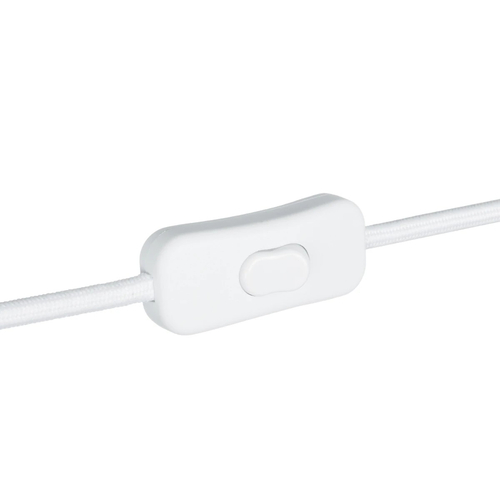 GLOBOSTAR® WHIP 77671 Μοντέρνο DIY Υφασμάτινο Καλώδιο με Διακόπτη On/Off AC 220-240V IP20 - Λευκό - Μ150 x Π2.7 x Υ1.9cm