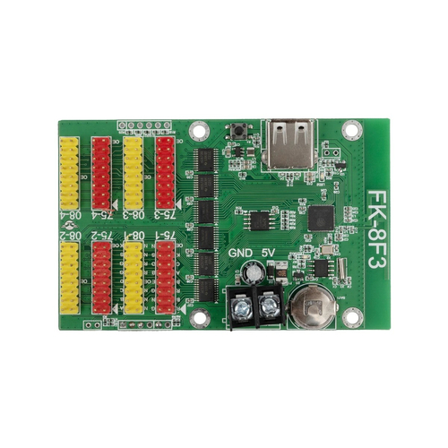 GLOBOSTAR® CARD-FK-8F3 90092 Κάρτα Εικόνας για Πολύχρωμες RGB LED Κυλιόμενες Ψηφιακές Επιγραφές/Οθόνες DC 5V IP20 - 768x64/384x128 Pixels - Μ9.5 x Π6.2 x Υ1.6cm - 2 Χρόνια Εγγύηση